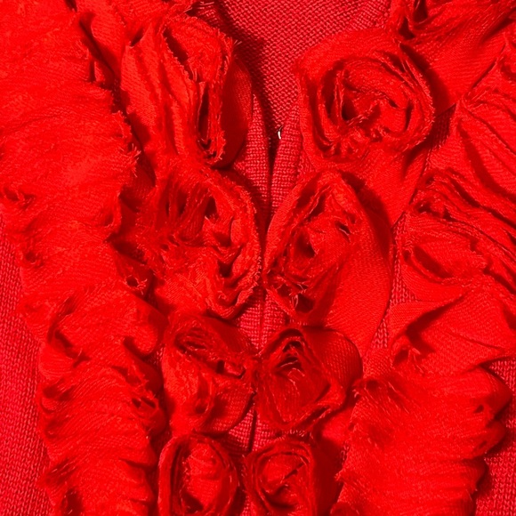 Vintage Berek Red Floral Longsleeve Cardigan Sweater - Picture 2 of 10